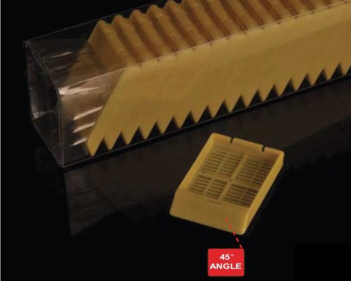 Embedding Cassette. Yellow. strip holes. for automatic cassette printer