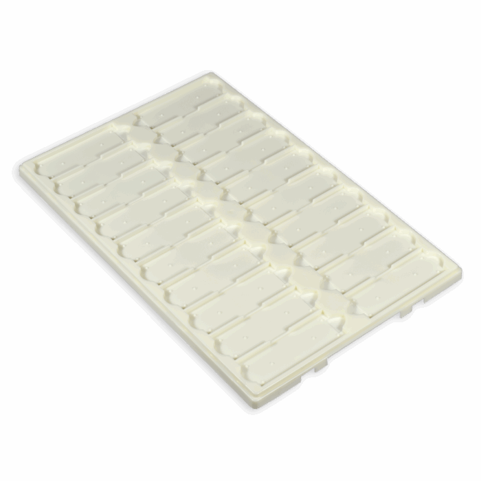 20 Place Slide Tray. Polystyrene. Without Cover. White