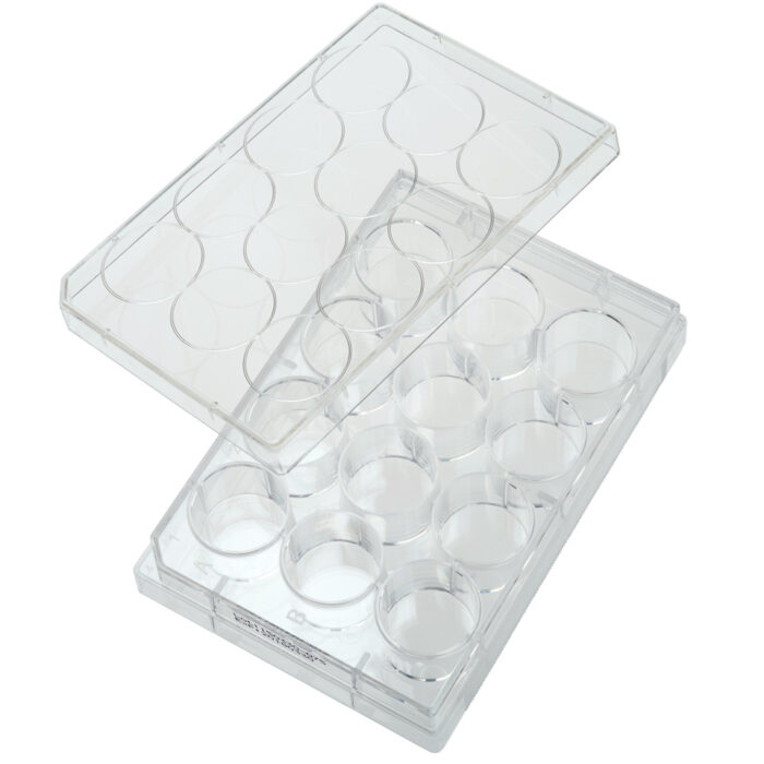 12 Well Tissue Culture Plates Flat Bottom with Lid Non-Treated Sterile