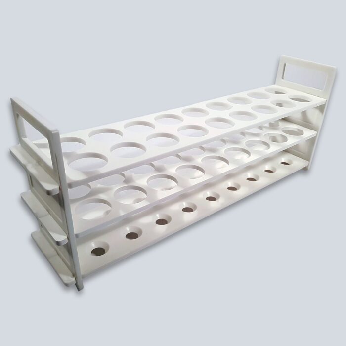 25mm Test Tube Stand. 18 Place. White