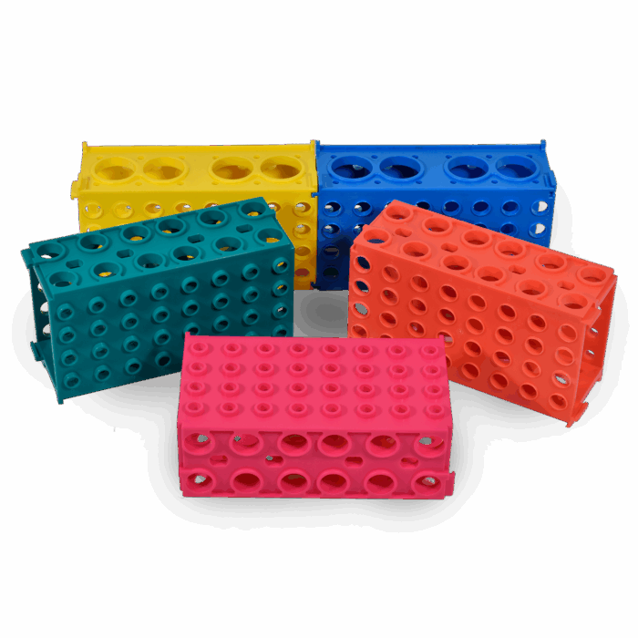 4 Way COMBILOK Tube Racks for 0.5-50ml Tubes. Polypropylene