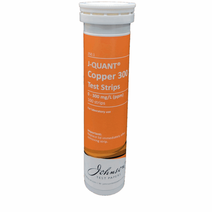 0-300 mg/L Cu+ Copper Test Strips
