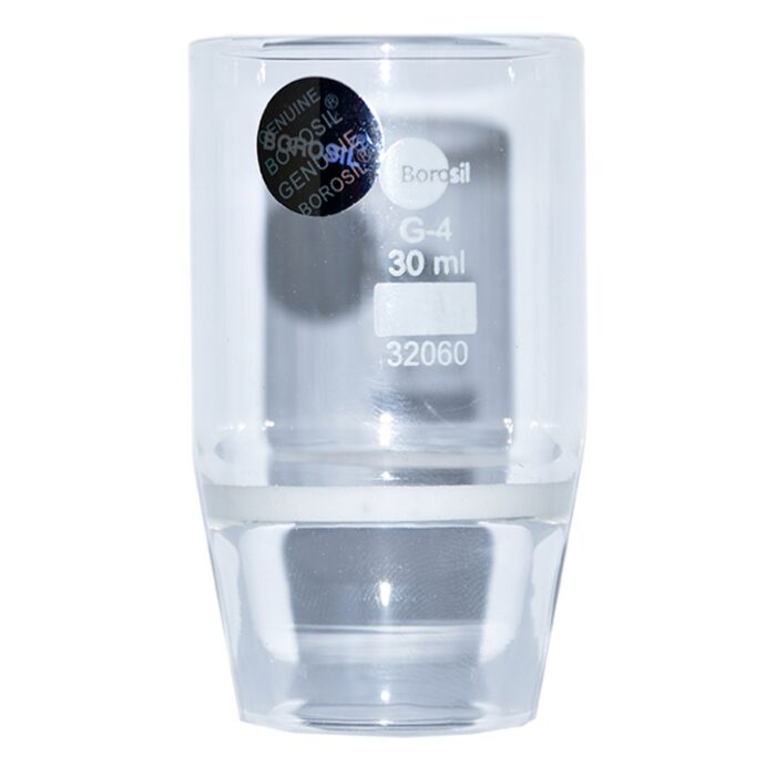 30ml Crucible. Gooch Type. Porosity Grade 4 Borosilicate Glass