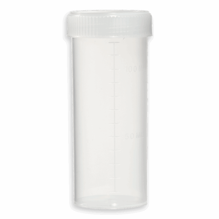 120ml Sample Container Non-labelled Natural Cap Polypropylene Non-Sterile