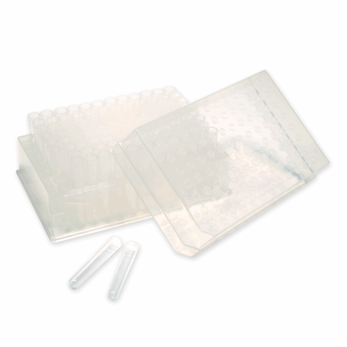 1.1ml Sample Library Tubes. Individual. Racked. PE