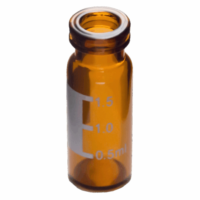 1.5ml Vial 11.6mm Snap-Top Opening with Write on Spot Amber Glass
