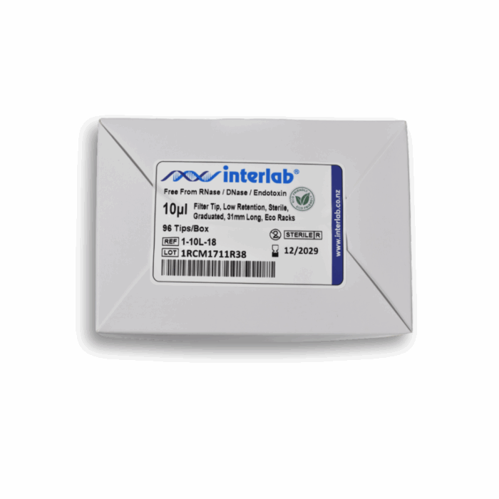 10ul Filter Pipette Tips. 31mm Long. Low Retention. Biodegradable Eco Racked. Sterile - Image 2