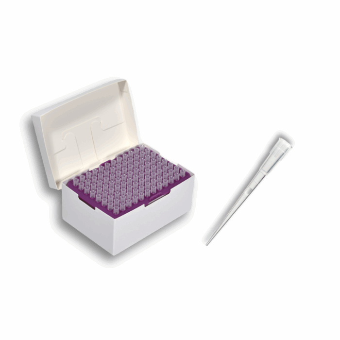 10ul Filter Pipette Tips. 46mm Long. Low Retention. Biodegradable Eco Racked. Sterile