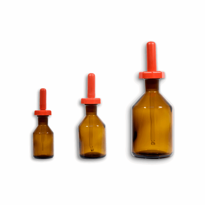 Dropping Bottle, Amber with screw stopper, Glass
