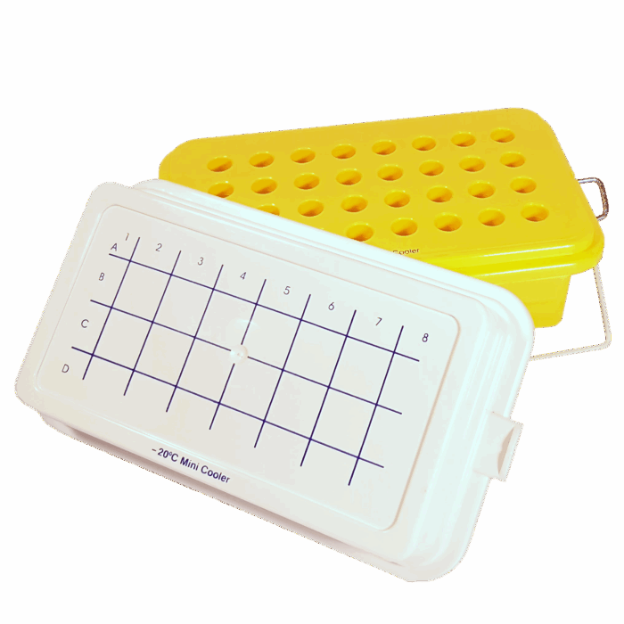32 Place Cryochill Cooler. -20ºC. For 0.5-2ml Tubes. with gel filled cover