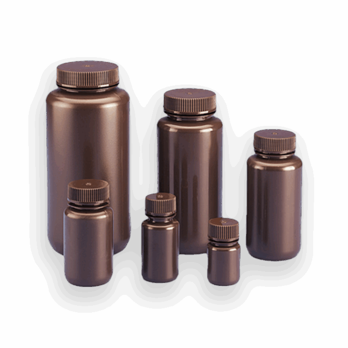 Amber Boston Round Wide Mouth Bottle, HDPE