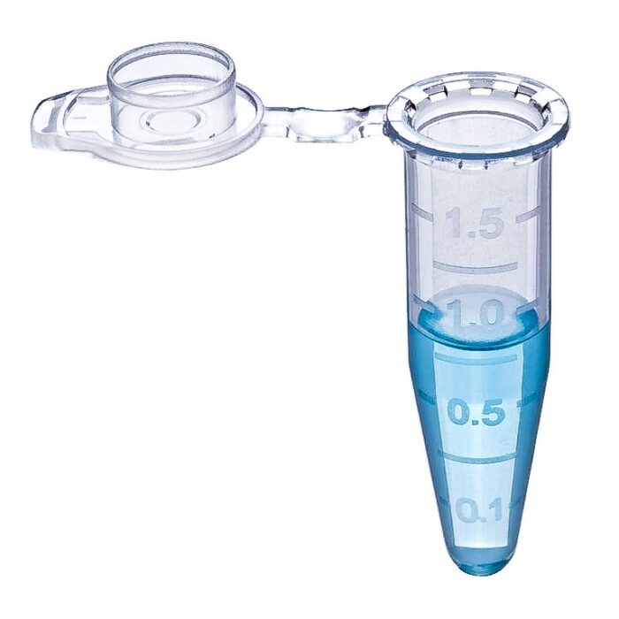 1.5ml Microcentrifuge Tube. Flip Cap. Clear
