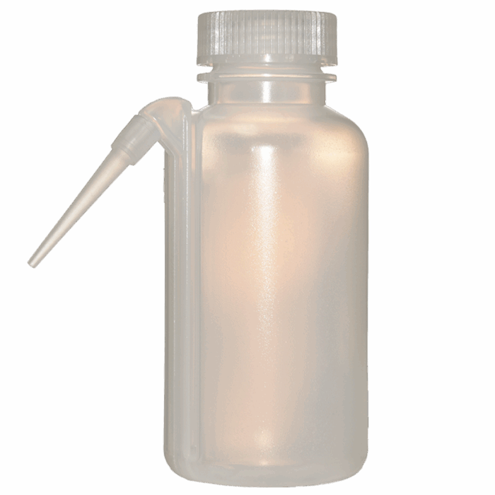 125ml Wash Bottle. Wide Mouth. Side Delivery