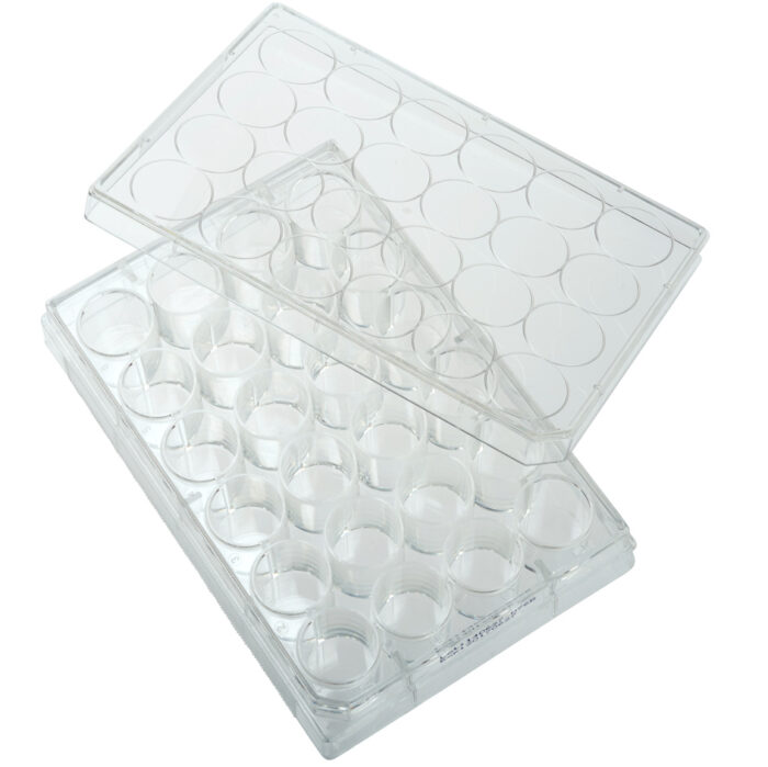 24 Well Tissue Culture Plates Flat Bottom with Lid Treated Sterile