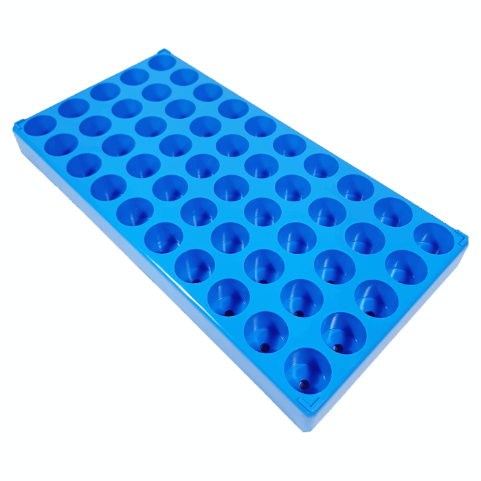 27mm Scintillation Vial Rack. For 20ml Vials. 50 Place. PP. Blue