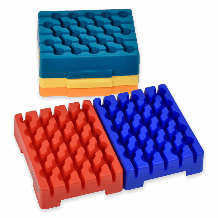 25 Place Reusable Rack for 15ml Tubes Assorted Colours
