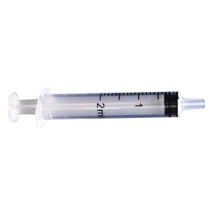 2ml Plastic Syringe. 3-Part Luer Slip. Sterile