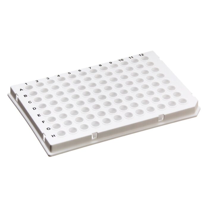 0.1ml 96 Well PCR Plate. Low Profile. Half Skirt. White