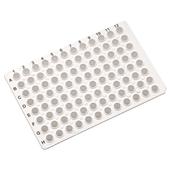 0.2ml 96 Well PCR Plate. Non Skirted. White Opaque