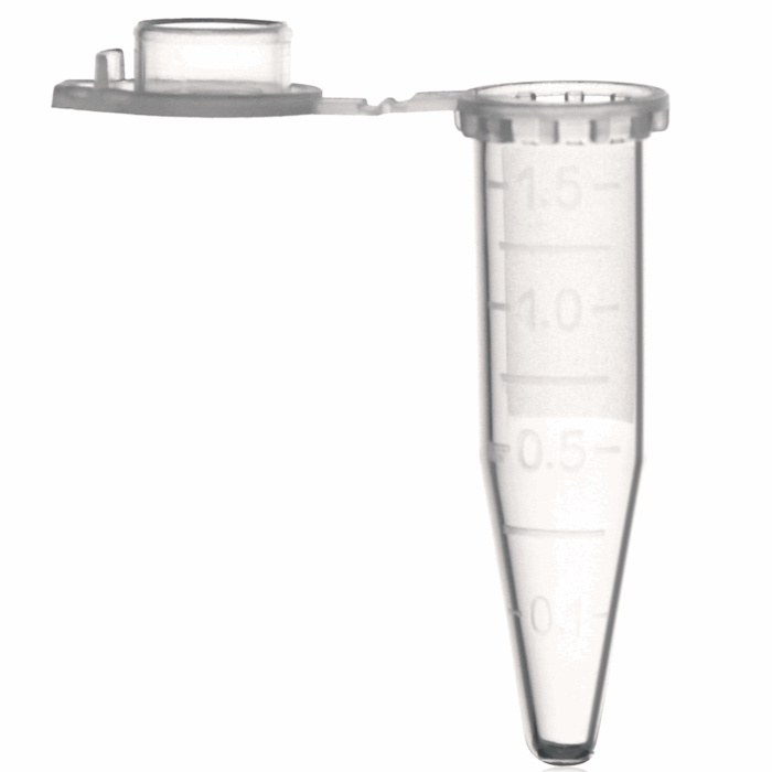 1.5ml Microcentrifuge Tube. Flip Cap. Clear. --Economy Range--
