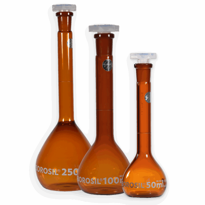 Volumetric Flasks. Amber Glass