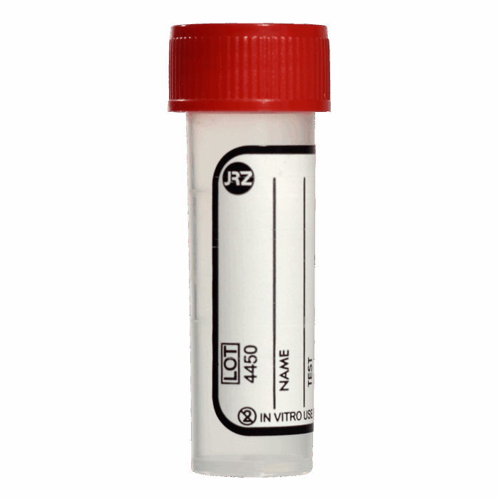 5ml Collection Tube. Labelled. Red Screw Cap. Sterile