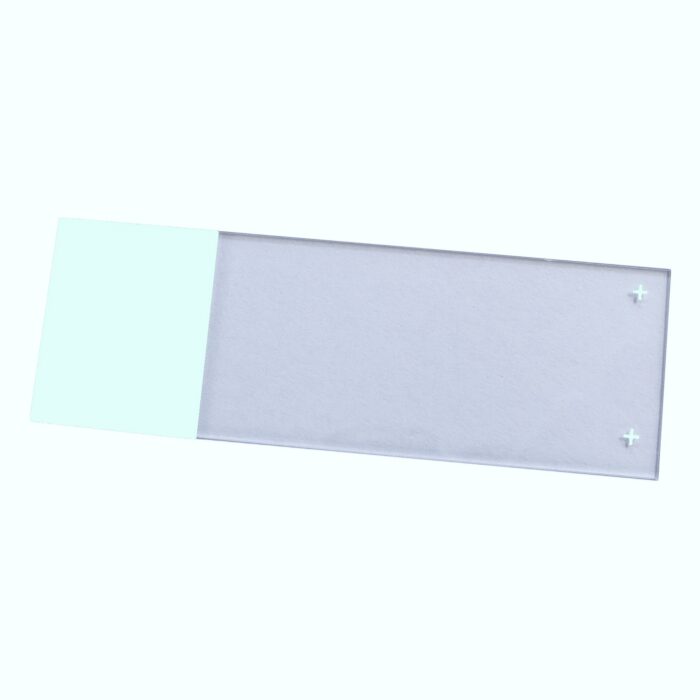 Microscope Slide. White Frosted. Positive charged Super White Glass. 45° Corners