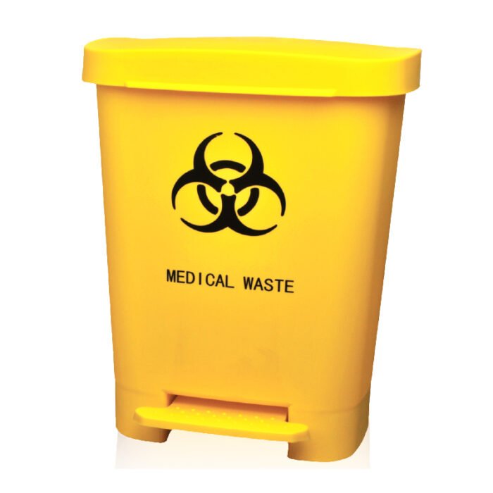 Waste Can, PP Material, Pedal Type, Yellow Colour