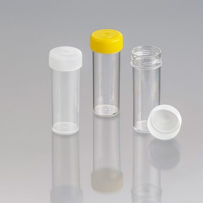 30ml Polycarbonate Container with Yellow Polypropylene Cap. Sterile.