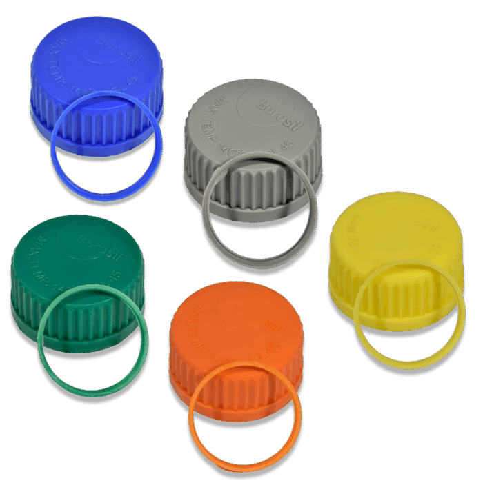 Screw Caps and Pouring Ring for Reagent Bottles. GL-45