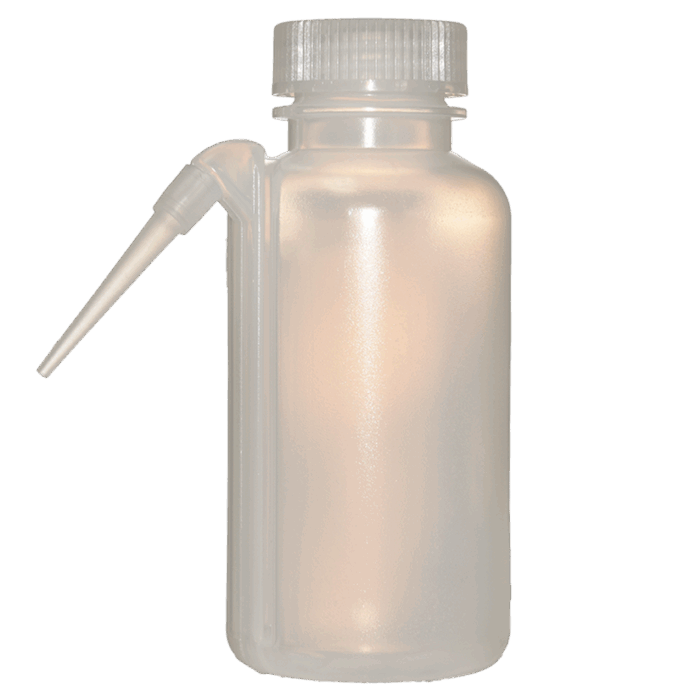 500ml Wash Bottle. Wide Mouth. Side Delivery