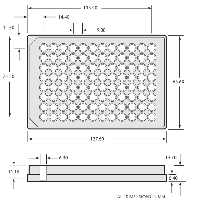 96 Well Plate with Lid. Glass Bottom. Black Sides. Individually wrapped. Sterile - Image 2