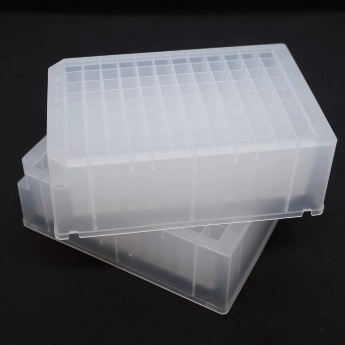 2.2ml 96 Well Plate. Square Well. V-Bottom. Deep Well. Polypropylene - Image 2
