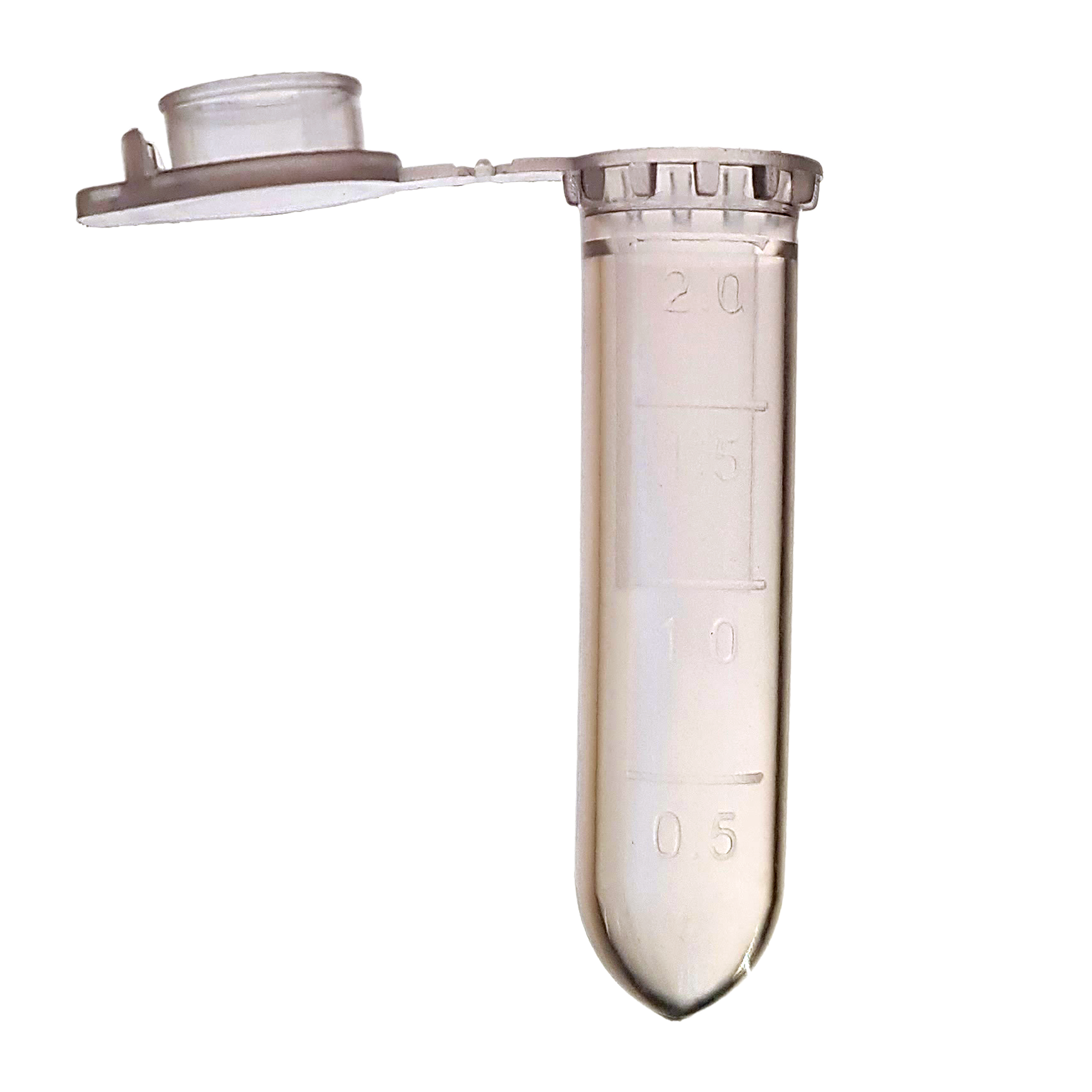 2ml Microcentrifuge Tube. Filp Cap. Bullet Shaped. Clear. --Economy Range-- – view 2